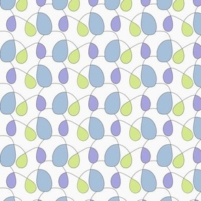 Pastel Purple, Blue and Green Abstract Shapes on a Light Background
