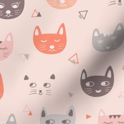 soft pastel cat faces