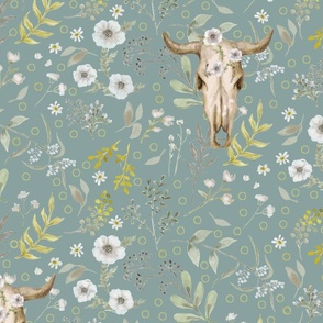 Blue Cow Fabric, Wallpaper and Home Decor