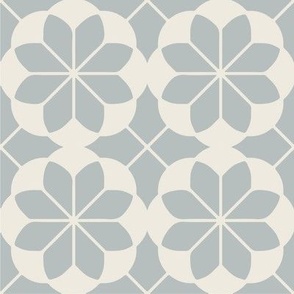 Geometric Flowers - Silver + Alabaster