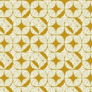 Abstract Diamond - Mustard and White
