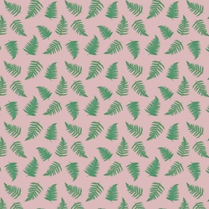 Watercolor fern pattern pink background