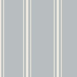 Stripes - 1 thick x 2 thin - Samovar Silver + Alabaster White