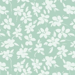 Mint Bloom in Sardegna - watercolor flowers for modern home decor bedding nursery dress - painted watercolour florals-15