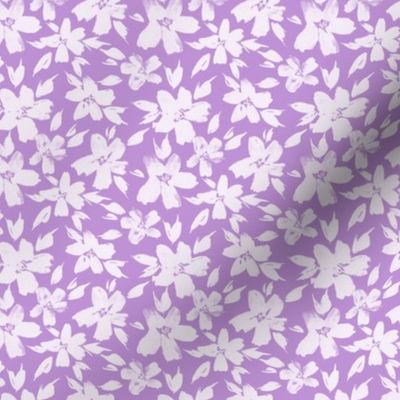 Periwinkle sweet bloom - watercolor tender florals - pastel loose flowers a364-1