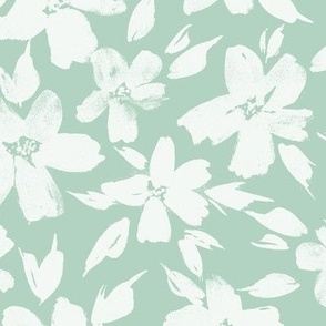 Pistachio sweet bloom - watercolor tender florals - pastel loose flowers a364-1