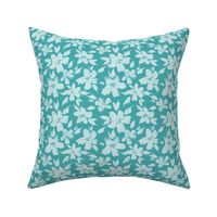 Teal sweet bloom - watercolor tender florals - pastel loose flowers a364-1