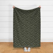 Penelope ditsy boho floral wilderness - petite earthy floral on dark olive green - medium