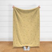 Penelope ditsy boho floral wilderness - petite earthy floral on creamy flax yellow - large