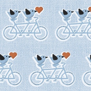 Birds Biking Tandem - Blue -Large