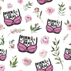 burn your bra pink floral