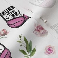 small scale burn your bra pink floral