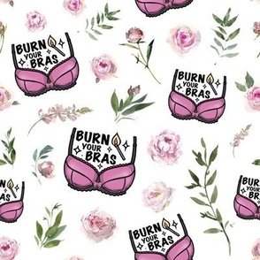 small scale burn your bra pink floral