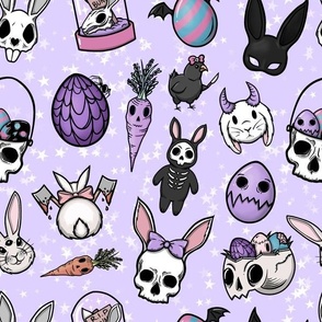 creepy rabbit purple stars