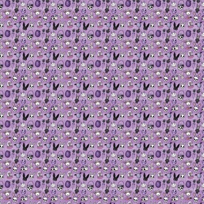 micro scale creepy bunny purple linen