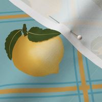 Lemons on blue