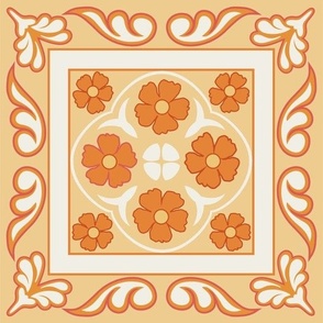 Boho Summer Breeze Tile 4 Orange