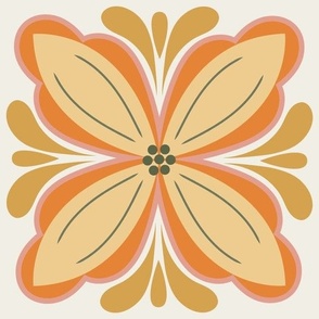 Boho Summer Breeze Tile 2 Orange