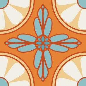 Boho Summer Breeze Tile 1 Orange