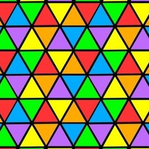 Bright Geometric Rainbow Tile Fabric - 1" Design 
