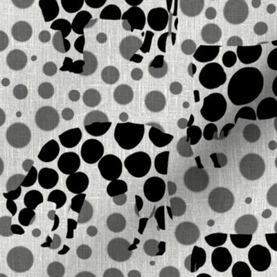 Cow Spots And Dots//Black on Gray