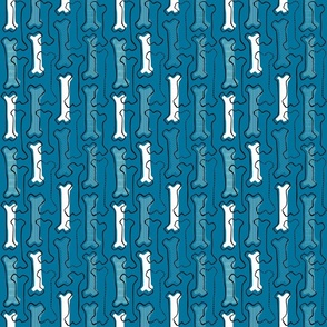 Bones - pastel blue - mini - boneyard, dog bones