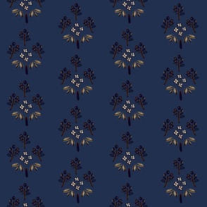 floral motif dark blue 