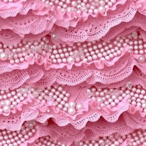 Pink Frill with Pearls