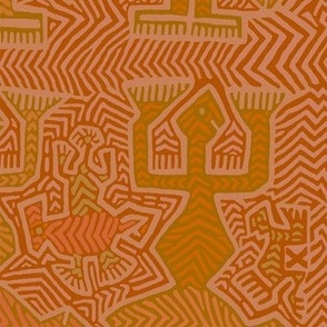  Shaman Spirits Dancing - Orange - Design 13019120