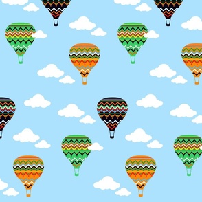 Hot air balloons and clouds