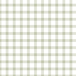 The Simple minimalist series - delicate tartan plaid design scandinavian checker print summer sage olive green on white SMALL