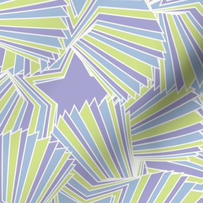 Pastel Star Rainbows - blue, green, purple pattern