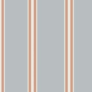 Stripes - 1 thick + 2 thin - Samovar Silver + Rose Tan + Alabaster White
