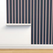 Stripes - Thick + Thin - Naval-Blue, Rose-Tan + Alabaster White