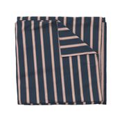 Stripes - Thick + Thin - Naval-Blue, Rose-Tan + Alabaster White