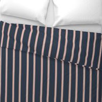 Stripes - Thick + Thin - Naval-Blue, Rose-Tan + Alabaster White