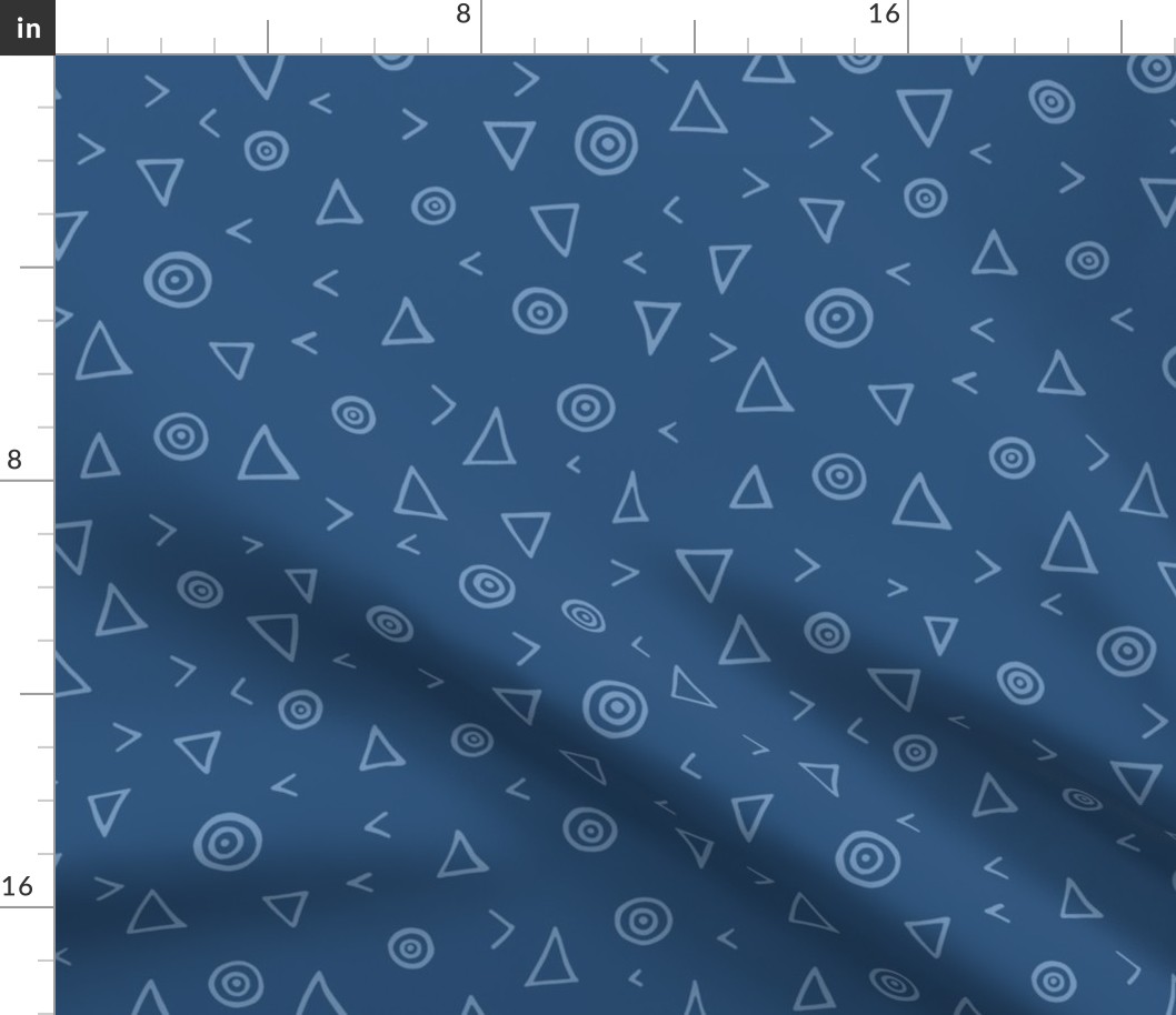 Modern Geometric Shapes in Monochrome Blue