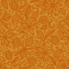 tangled botanical - orange