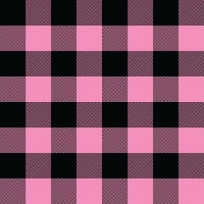 1 Inch Pink Buffalo Check | Girly Pink and Black Checked