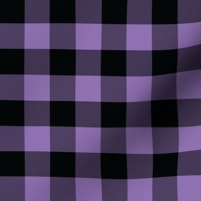 1 Inch Purple Buffalo Check | Simple Purple and Black Checker