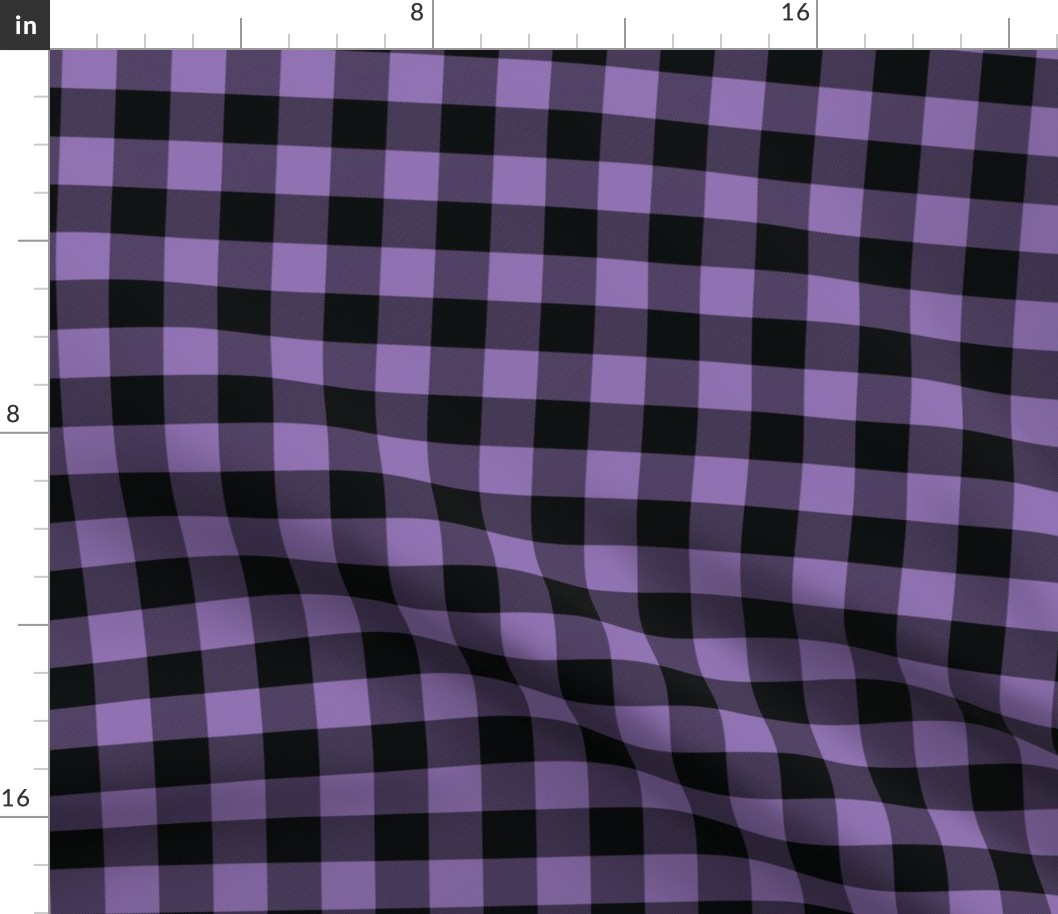 1 Inch Purple Buffalo Check | Simple Purple and Black Checker