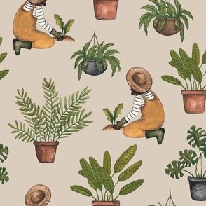 Potted Plants & Little Gardener