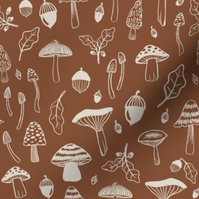 Sketched Mushrooms - Rust