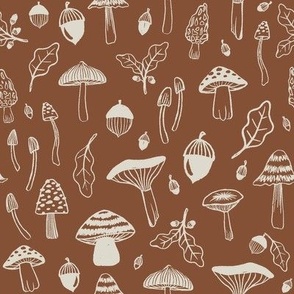 Sketched Mushrooms - Rust
