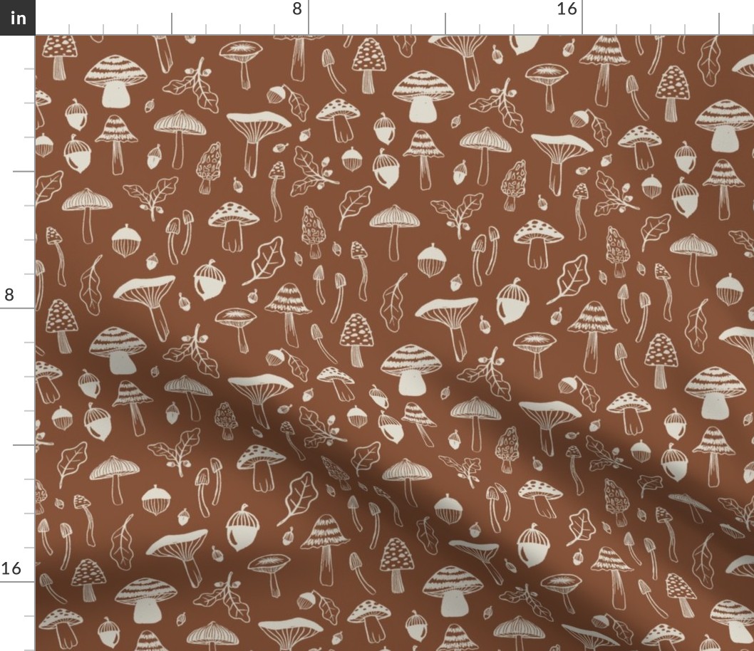 Sketched Mushrooms - Rust