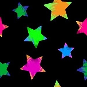 Colored stars on black