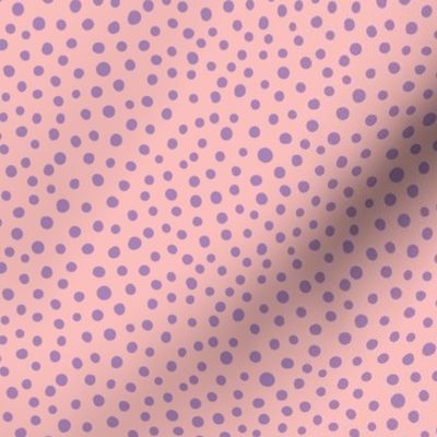 Hand-drawn spots - purple on pink - Fancy Garden Tea Party coordinate - medium