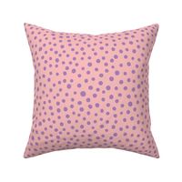 Hand-drawn spots - purple on pink - Fancy Garden Tea Party coordinate - large