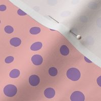Hand-drawn spots - purple on pink - Fancy Garden Tea Party coordinate - large