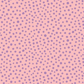 Hand-drawn spots - purple on pink - Fancy Garden Tea Party coordinate - large